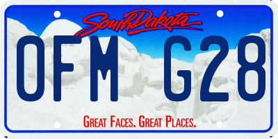 SD license plate 0FMG28