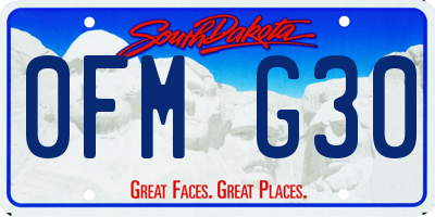 SD license plate 0FMG30