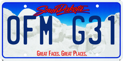 SD license plate 0FMG31