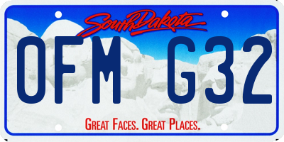 SD license plate 0FMG32