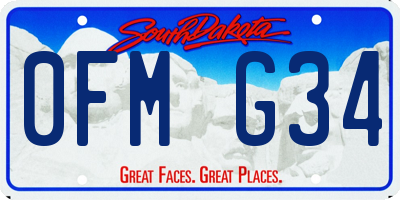 SD license plate 0FMG34