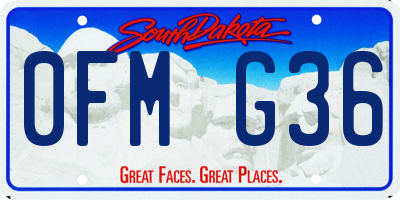 SD license plate 0FMG36