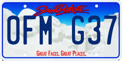 SD license plate 0FMG37