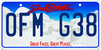 SD license plate 0FMG38