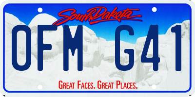 SD license plate 0FMG41