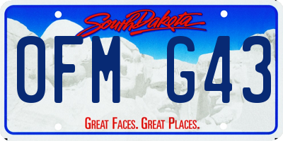 SD license plate 0FMG43
