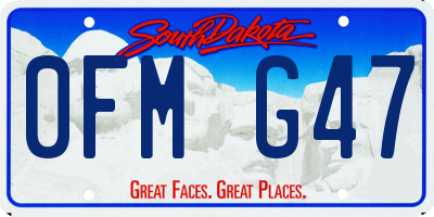 SD license plate 0FMG47
