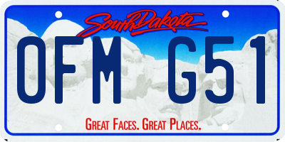 SD license plate 0FMG51