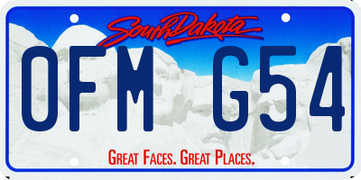 SD license plate 0FMG54