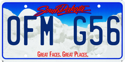 SD license plate 0FMG56