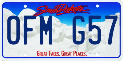 SD license plate 0FMG57