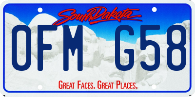 SD license plate 0FMG58