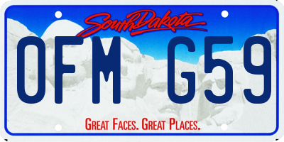 SD license plate 0FMG59
