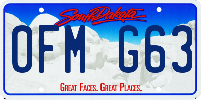SD license plate 0FMG63