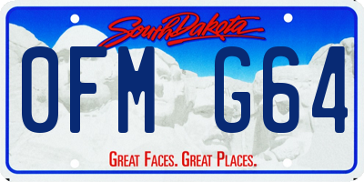 SD license plate 0FMG64