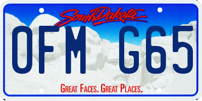 SD license plate 0FMG65
