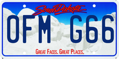 SD license plate 0FMG66