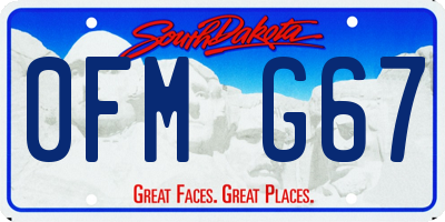 SD license plate 0FMG67