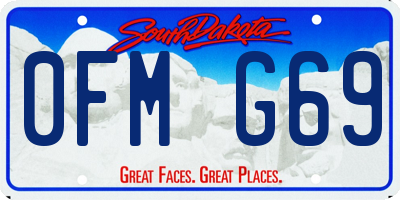 SD license plate 0FMG69