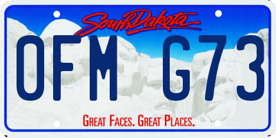 SD license plate 0FMG73
