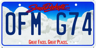 SD license plate 0FMG74