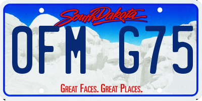 SD license plate 0FMG75