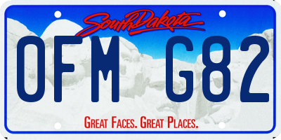 SD license plate 0FMG82