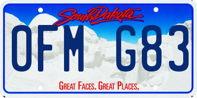 SD license plate 0FMG83