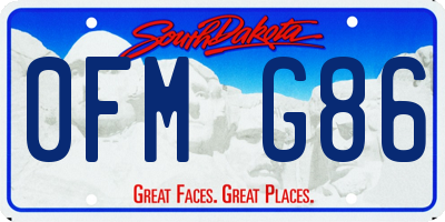SD license plate 0FMG86