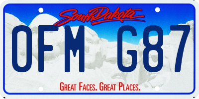 SD license plate 0FMG87