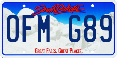 SD license plate 0FMG89