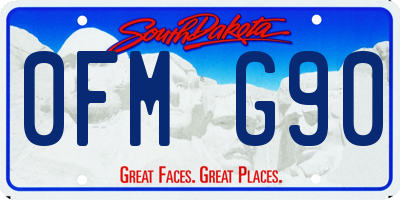 SD license plate 0FMG90