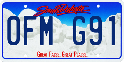 SD license plate 0FMG91