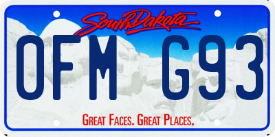 SD license plate 0FMG93
