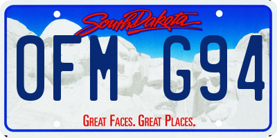 SD license plate 0FMG94
