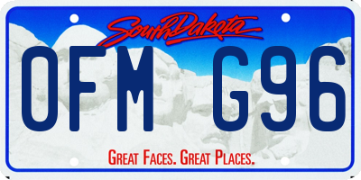 SD license plate 0FMG96