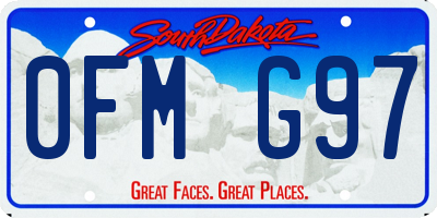 SD license plate 0FMG97