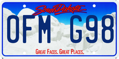 SD license plate 0FMG98