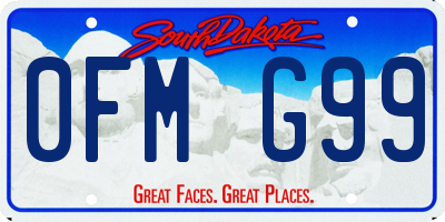 SD license plate 0FMG99