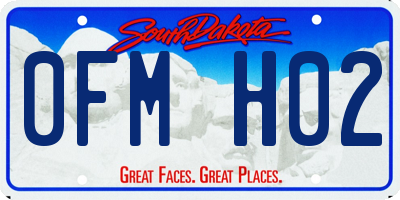SD license plate 0FMH02