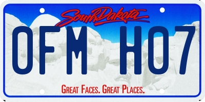 SD license plate 0FMH07