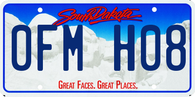 SD license plate 0FMH08