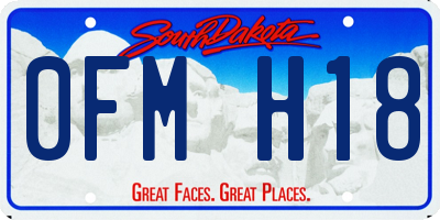 SD license plate 0FMH18