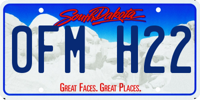 SD license plate 0FMH22