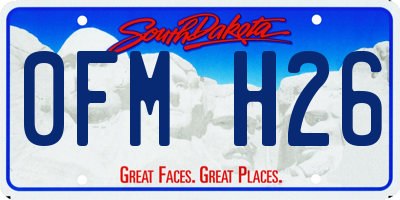 SD license plate 0FMH26