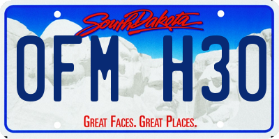 SD license plate 0FMH30