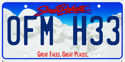 SD license plate 0FMH33