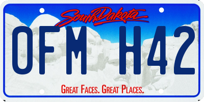 SD license plate 0FMH42