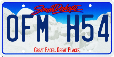 SD license plate 0FMH54