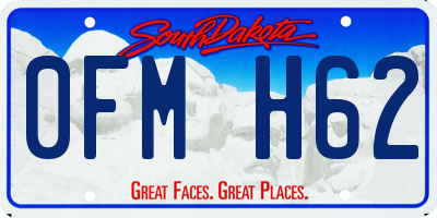 SD license plate 0FMH62